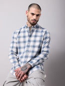 twill hearingbone weave checks shirt