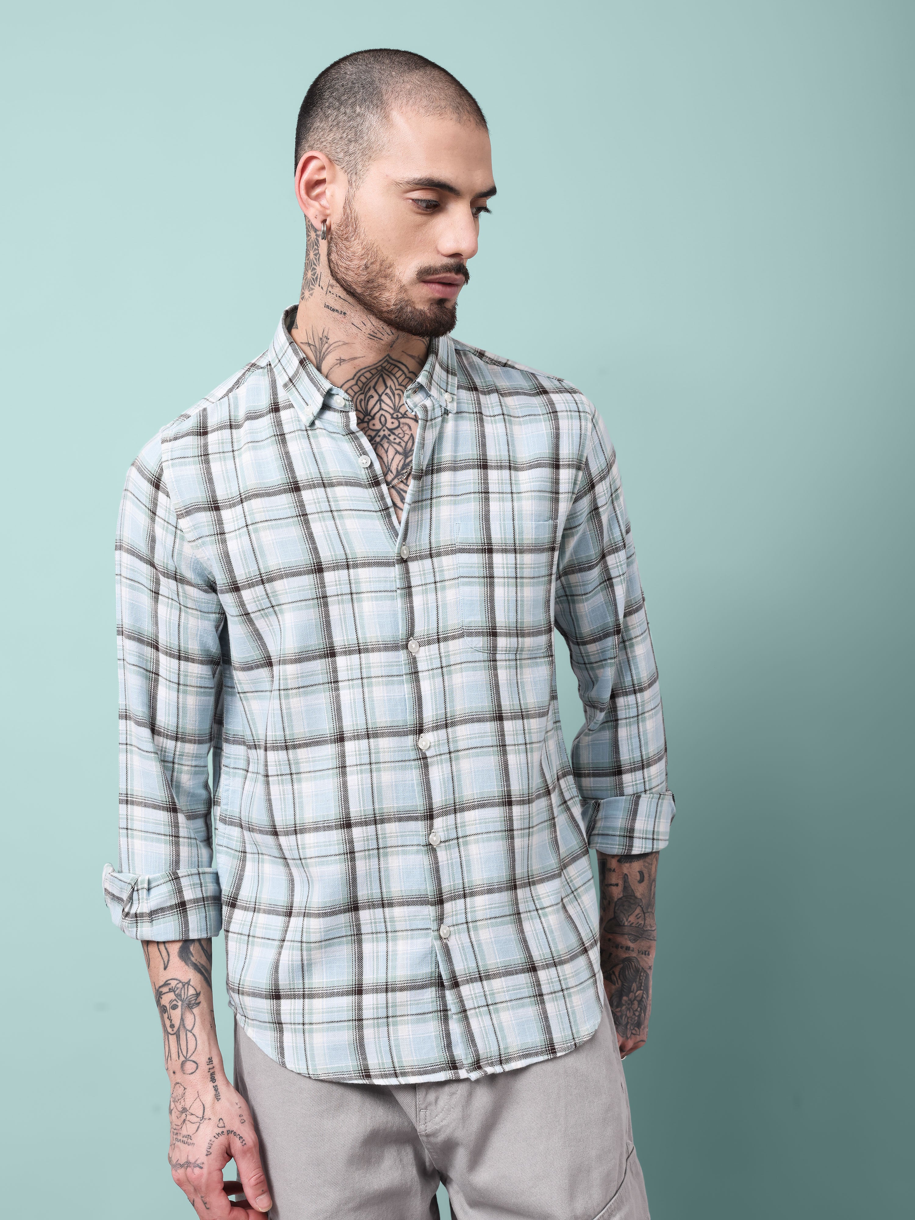 TWILL SLUB CHECKS SHIRT