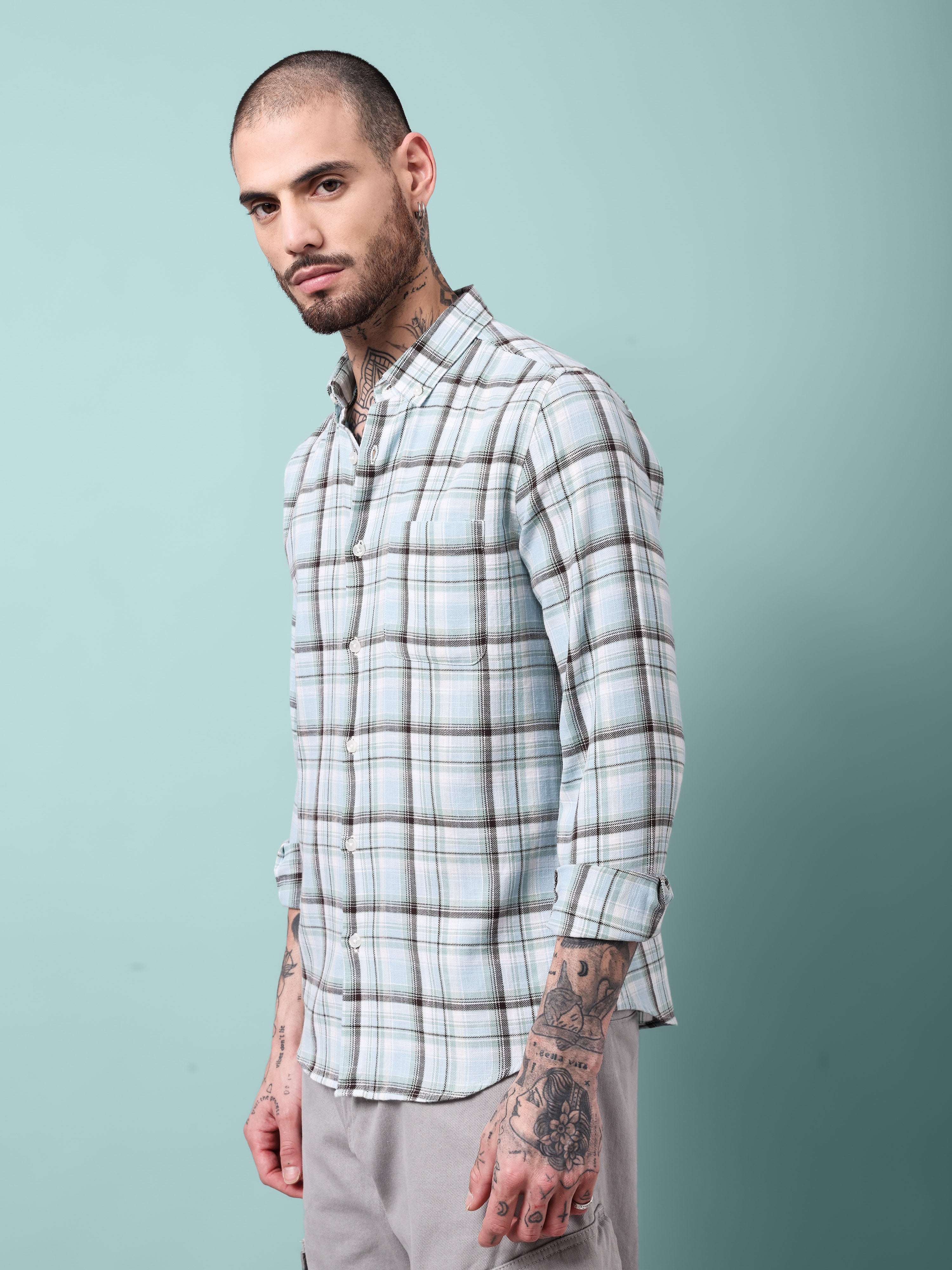 TWILL SLUB CHECKS SHIRT