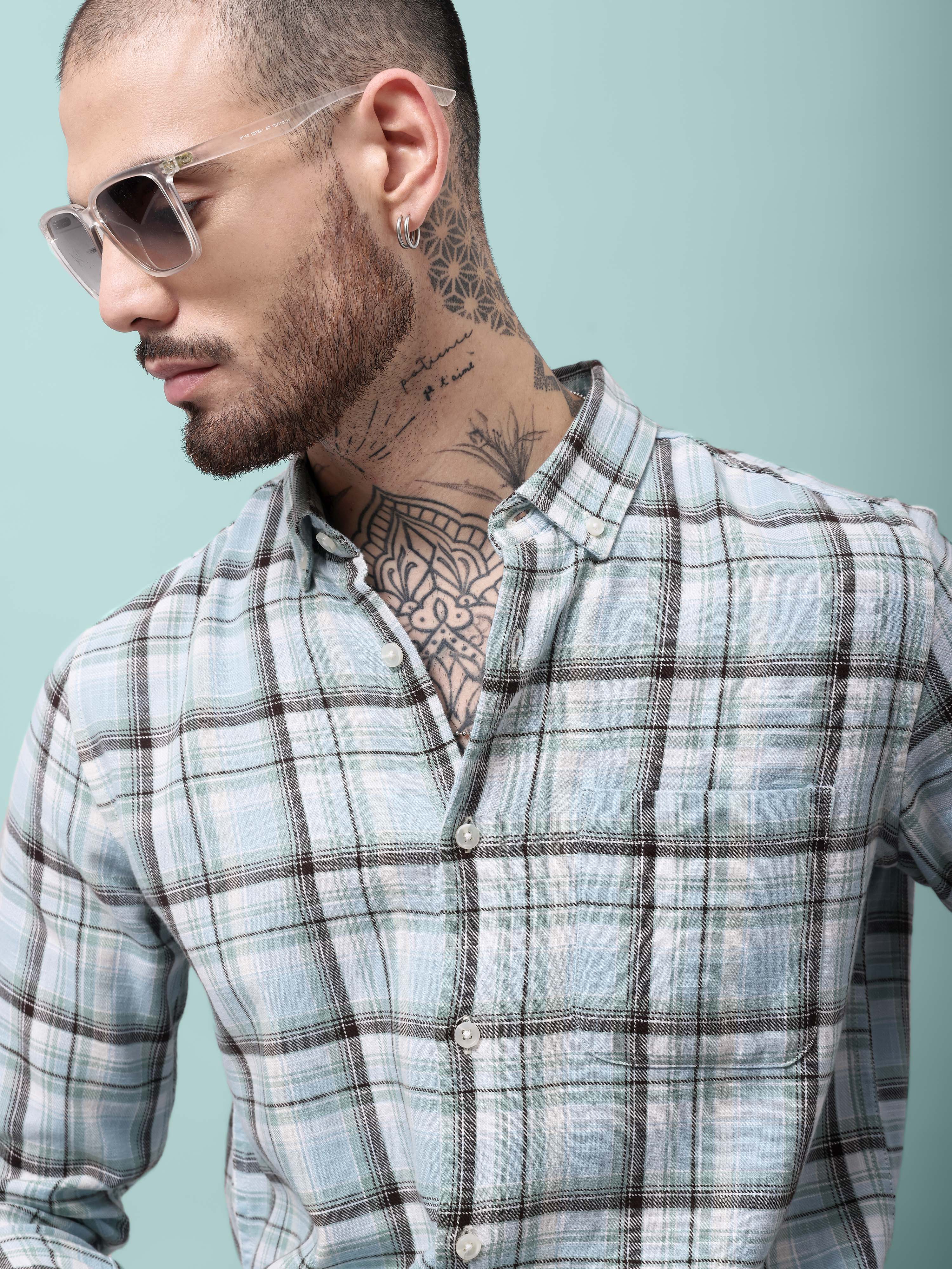 TWILL SLUB CHECKS SHIRT