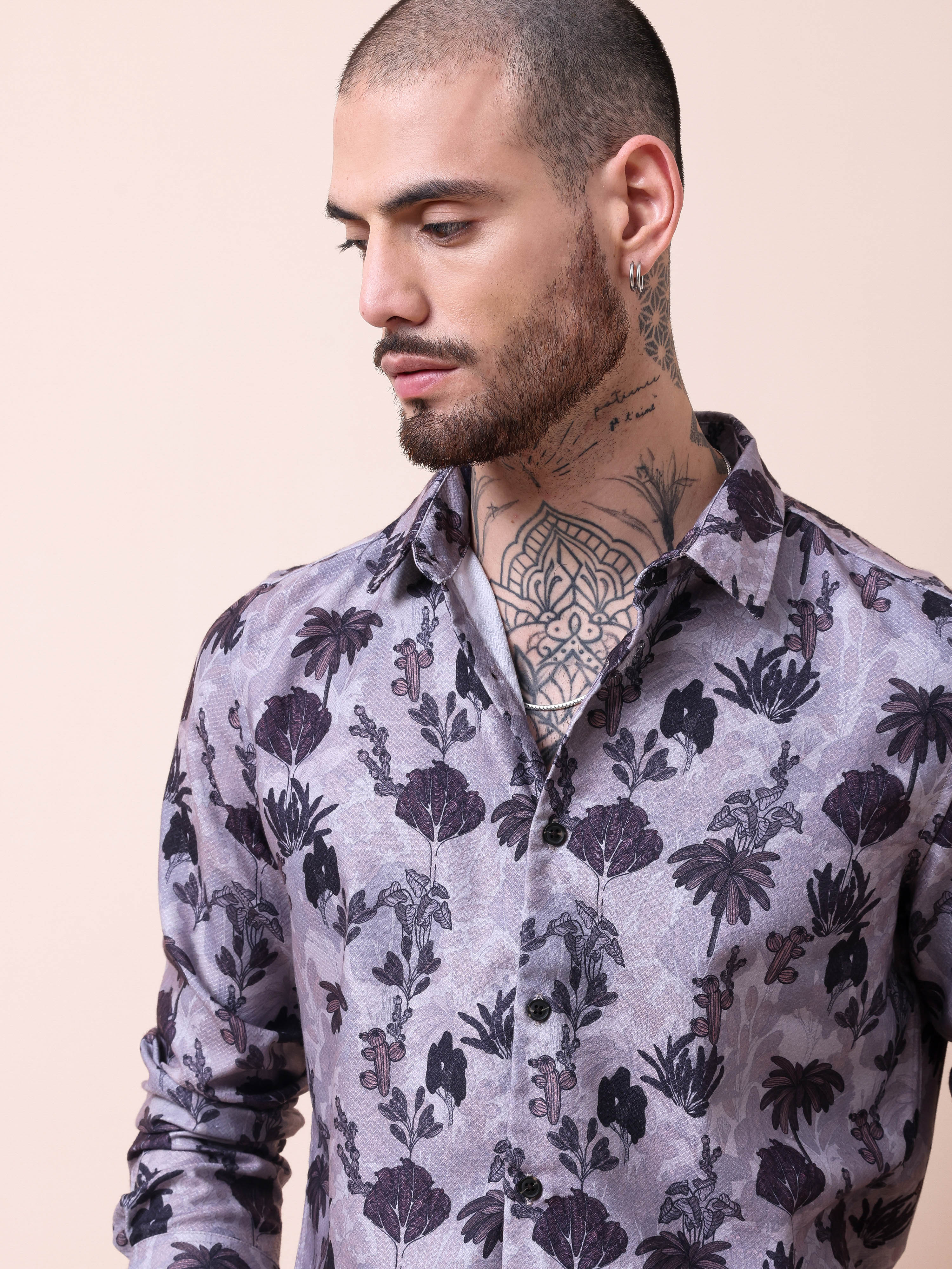 Floral Print Slim Fit Casual Shirt