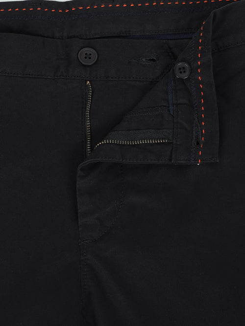 Men Smart Slim Fit Low-Rise Chinos Trousers