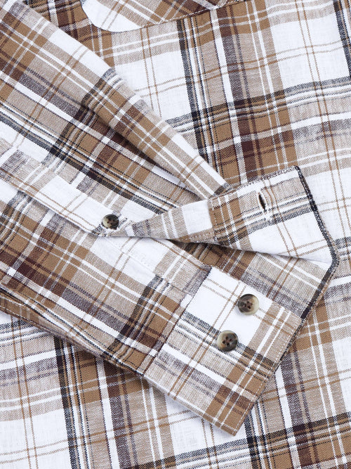 Men's Checks Double Pocket Shirt