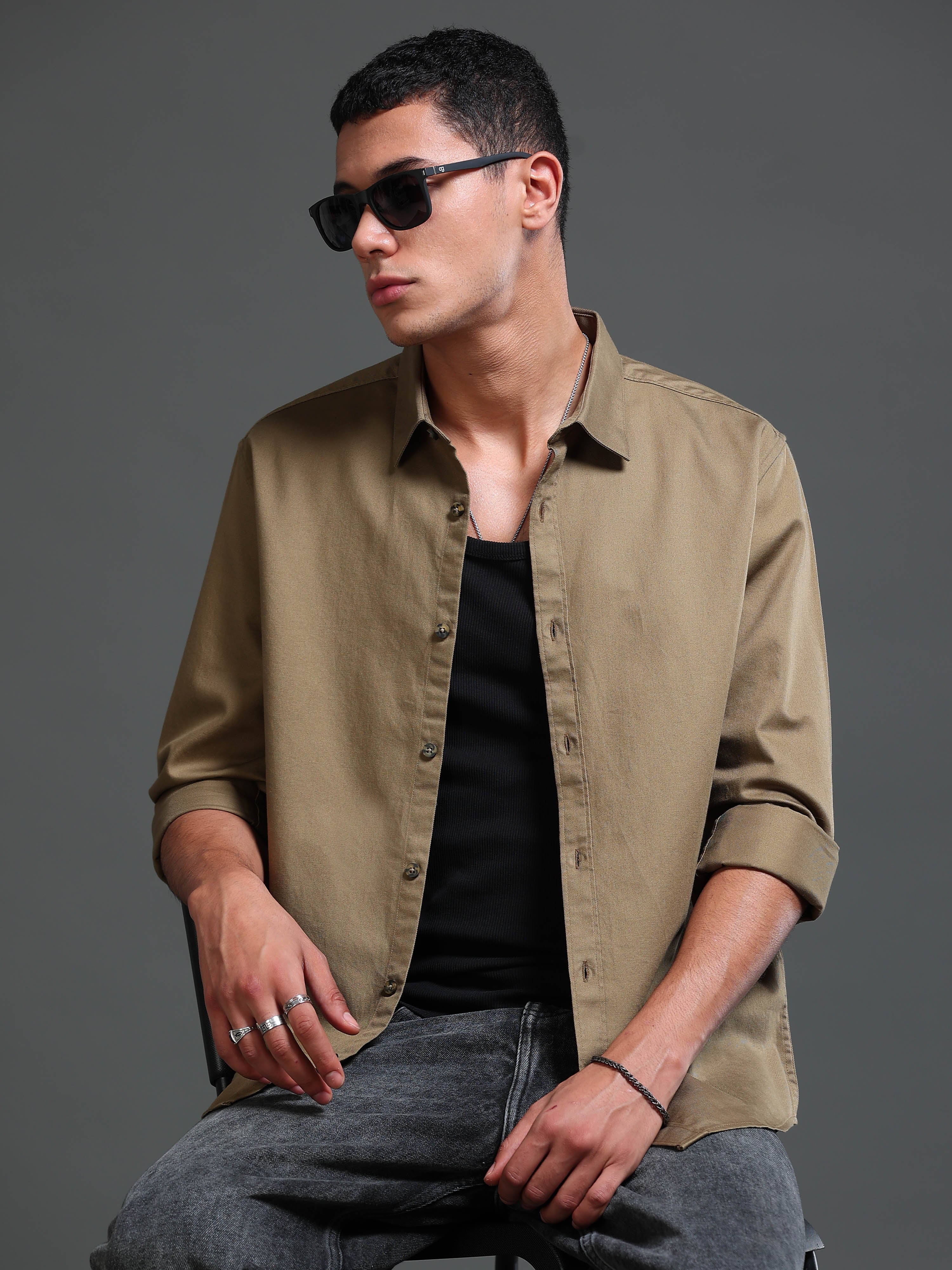 Men's Premium Twill Solid Shirt