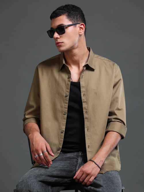 Men's Premium Twill Solid Shirt