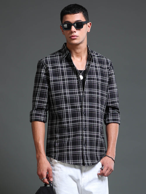 Men's Premium Oxford Black Checks Shirt