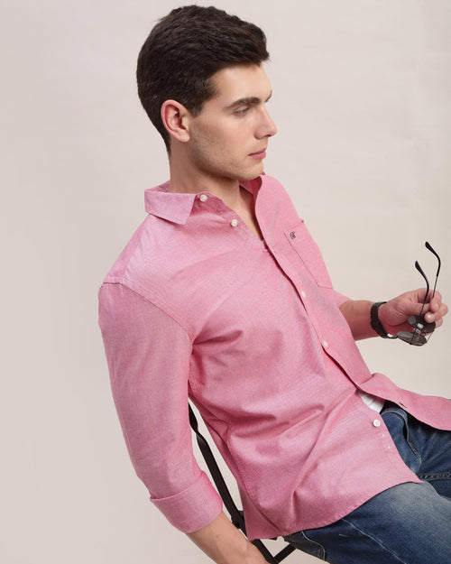 Men Slim Fit Oxford Cotton Casual Shirt
