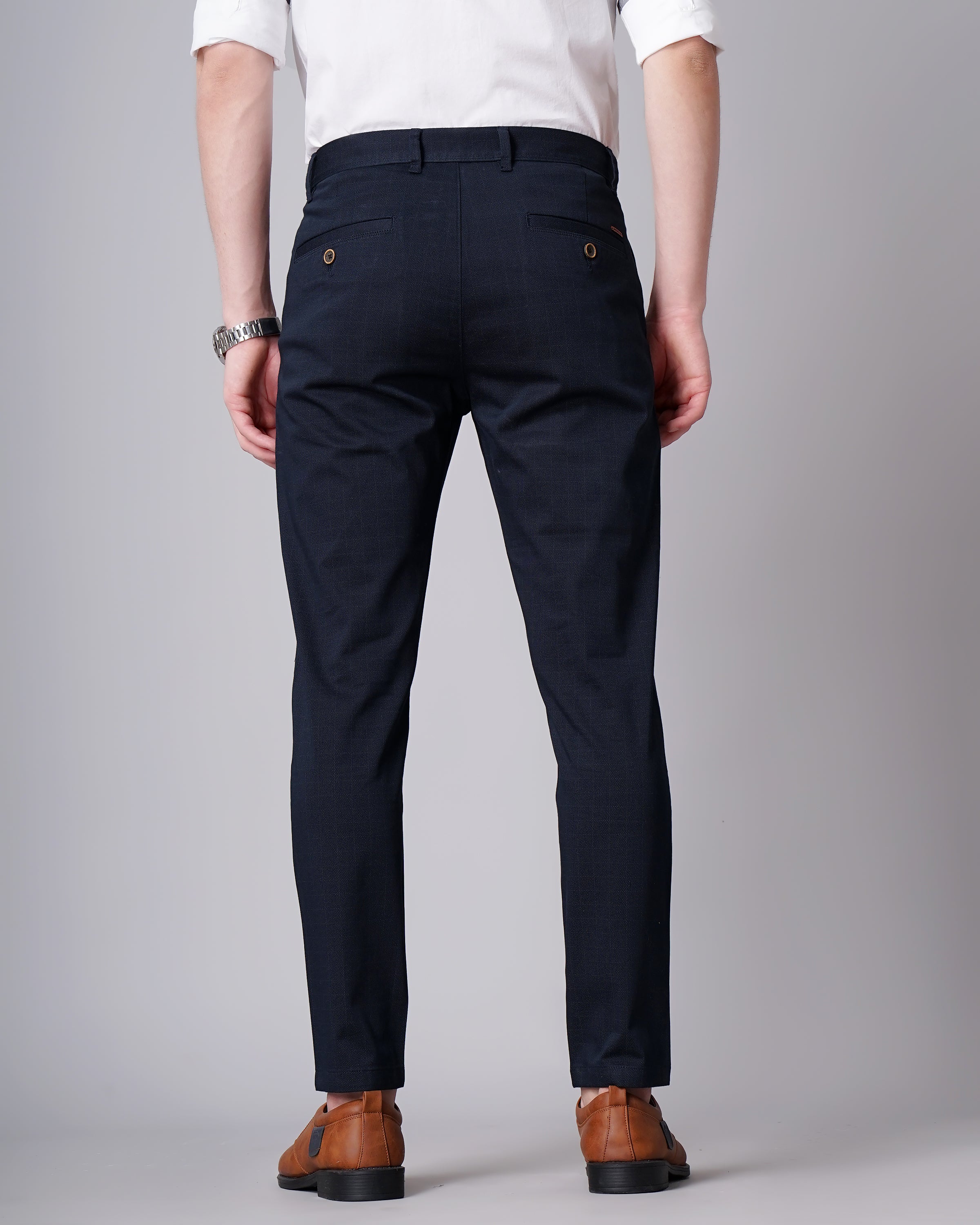Slim Fit Flat-Front Trousers