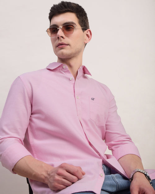 Men Slim Fit Oxford Cotton Casual Shirt