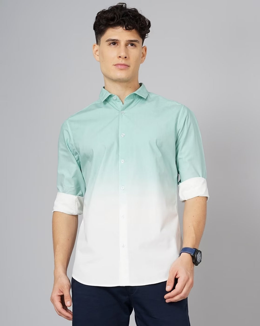 Men Ombre-Dyed Slim Fit Shirt