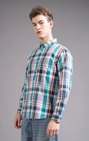 Slim Fit Window Pane Checks Oxford Shirt