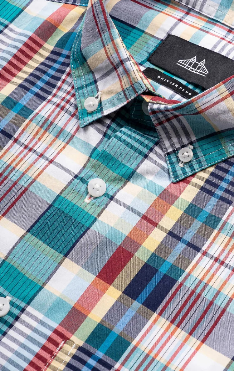 Slim Fit Window Pane Checks Oxford Shirt