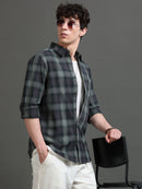 Men Smart Slim Fit Tartan Checks Checked Casual Shirt