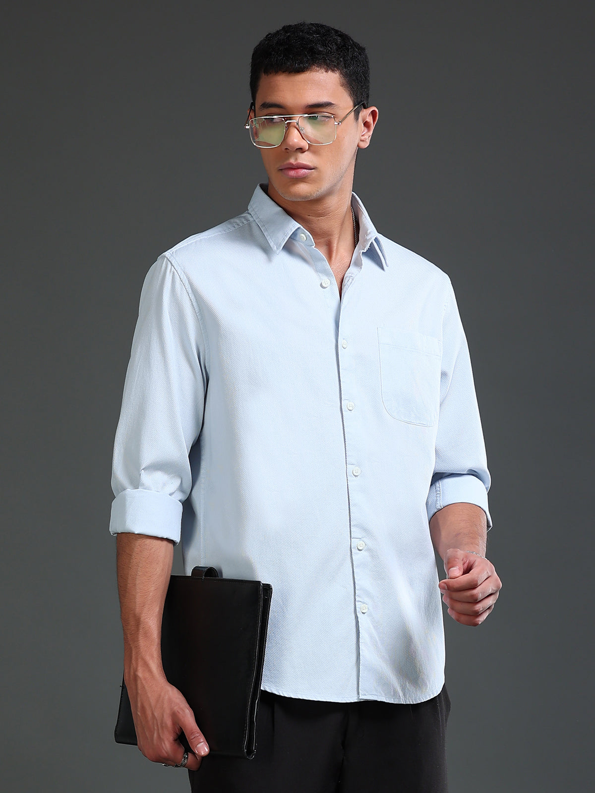 Men Dobby Solid Shirts