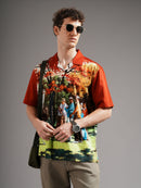 Men Smart Slim Fit Printed Casual Shirt