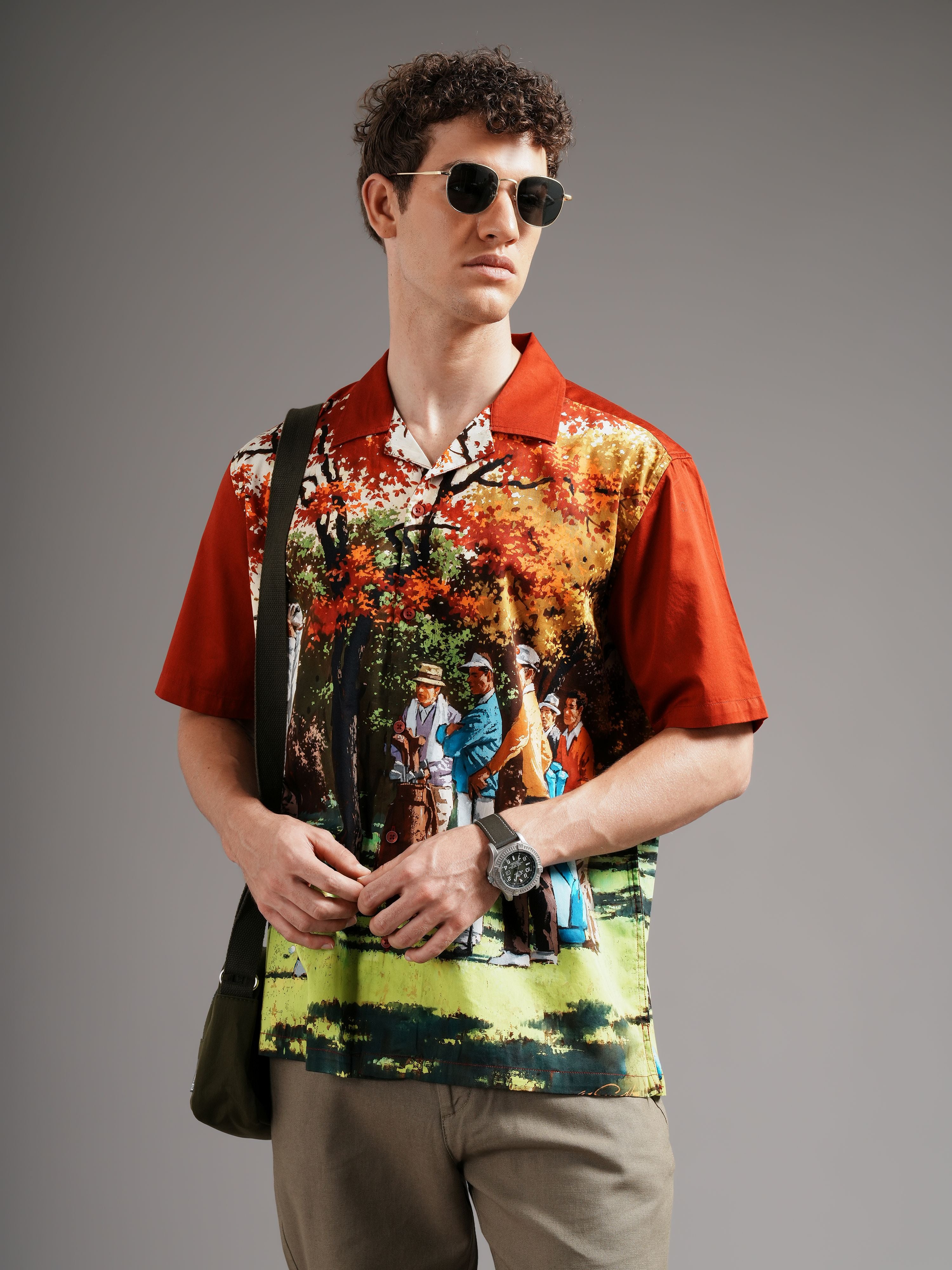 Men Smart Slim Fit Printed Casual Shirt