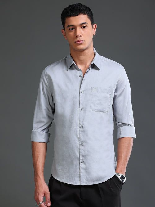 Men Dobby Solid Shirt