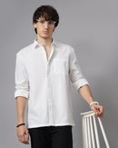 MEN'S SELF DESIGN REGULAR FIT SHIRT