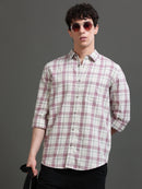 Men Smart Slim Fit Checked Casual Shirt