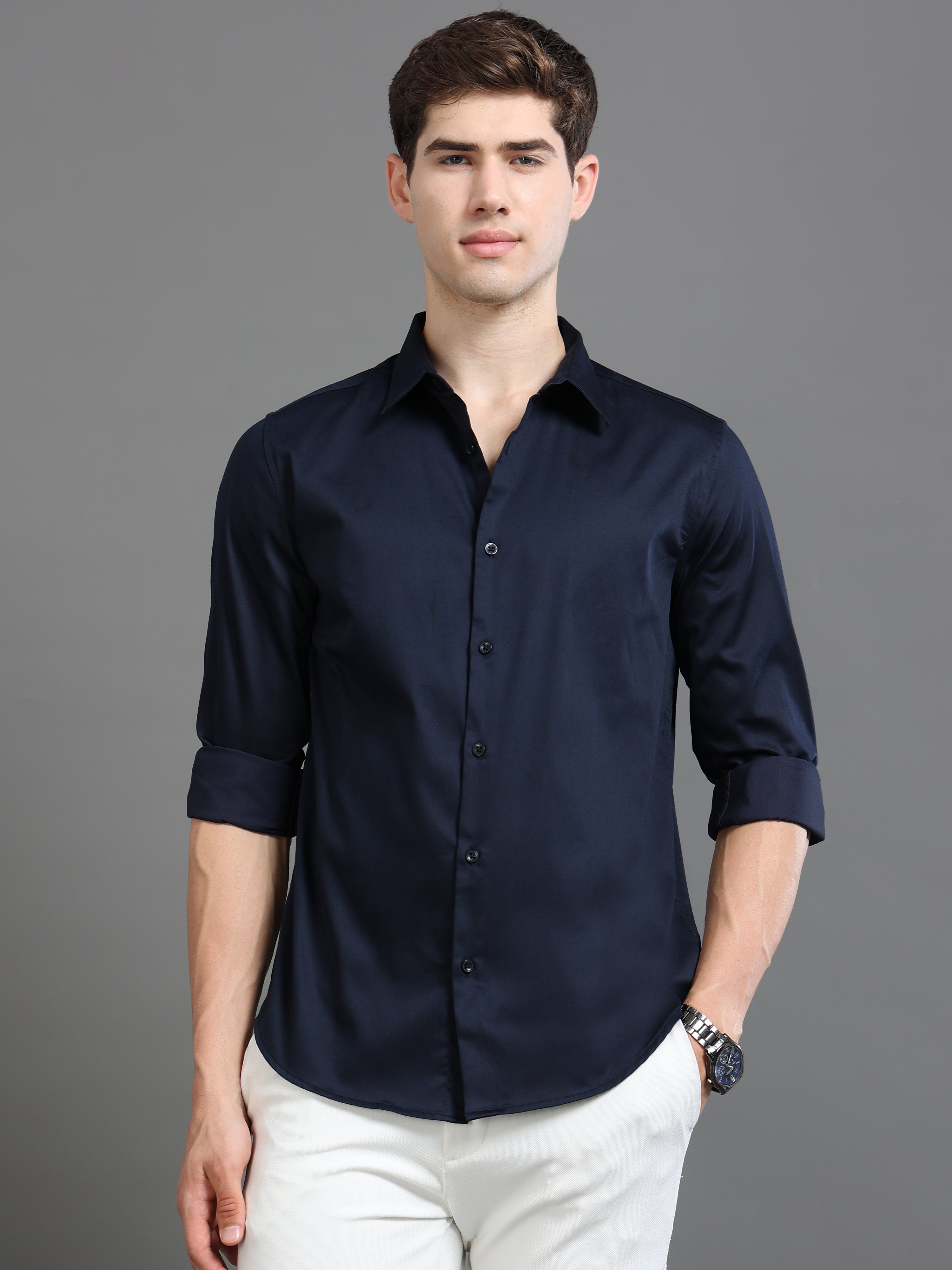 Men Satin Slim Fit Shirt