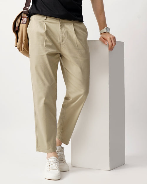 CROPPED LENGTH SINGE PLEATED TROUSER