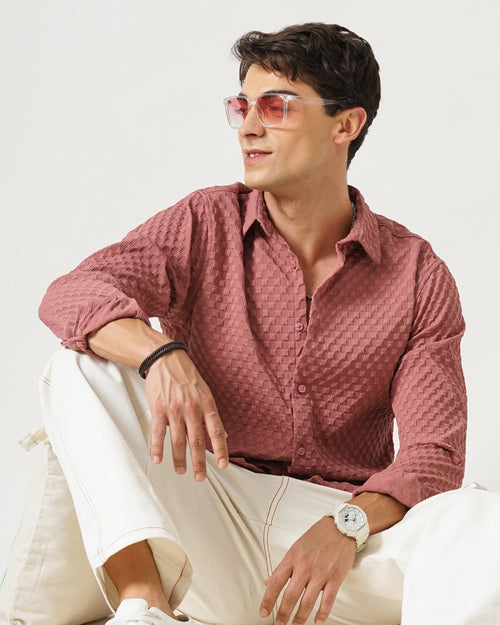 men's self design shirt