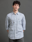 Men Smart Slim Fit Checked Casual Shirt
