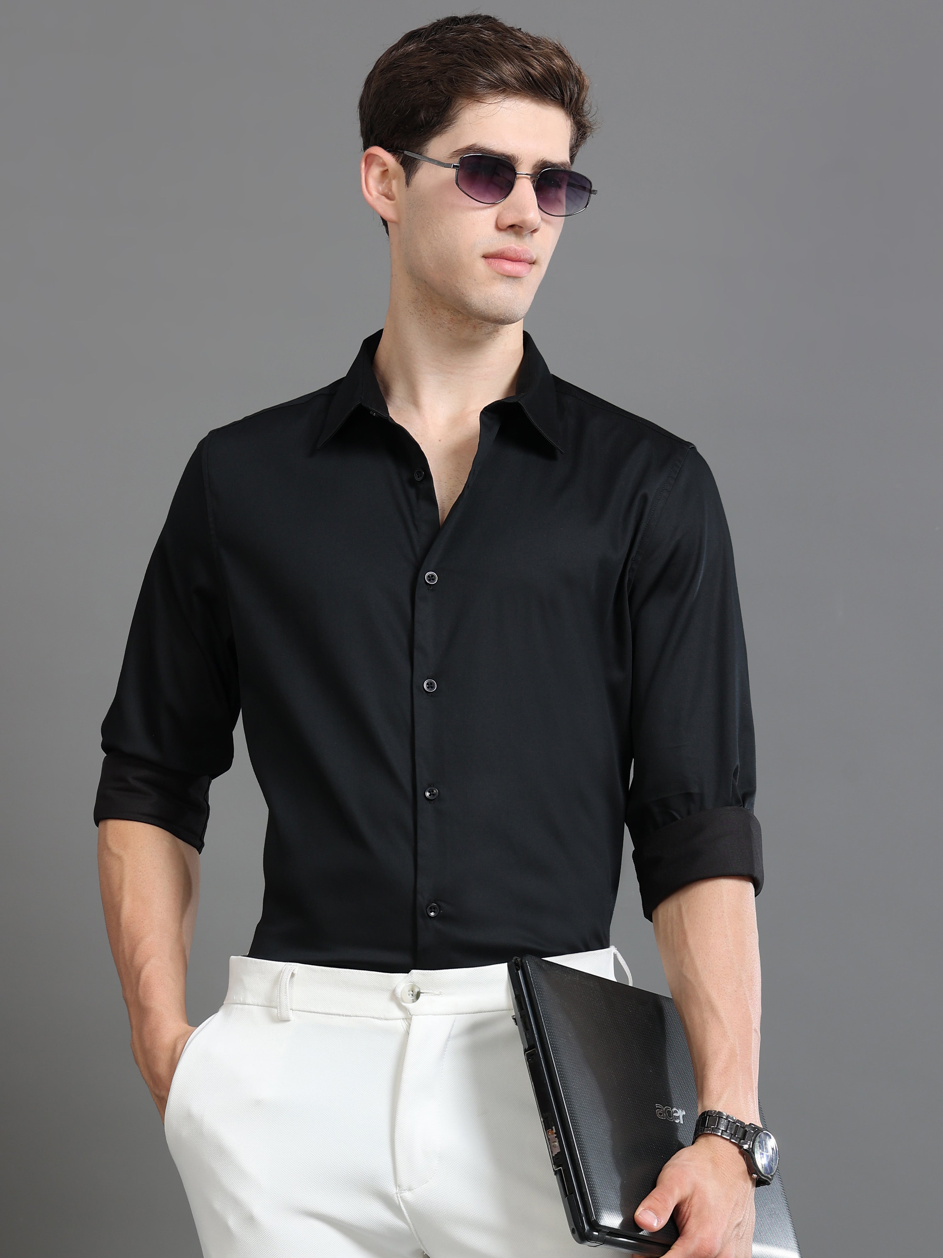 Men Satin Slim Fit Shirt
