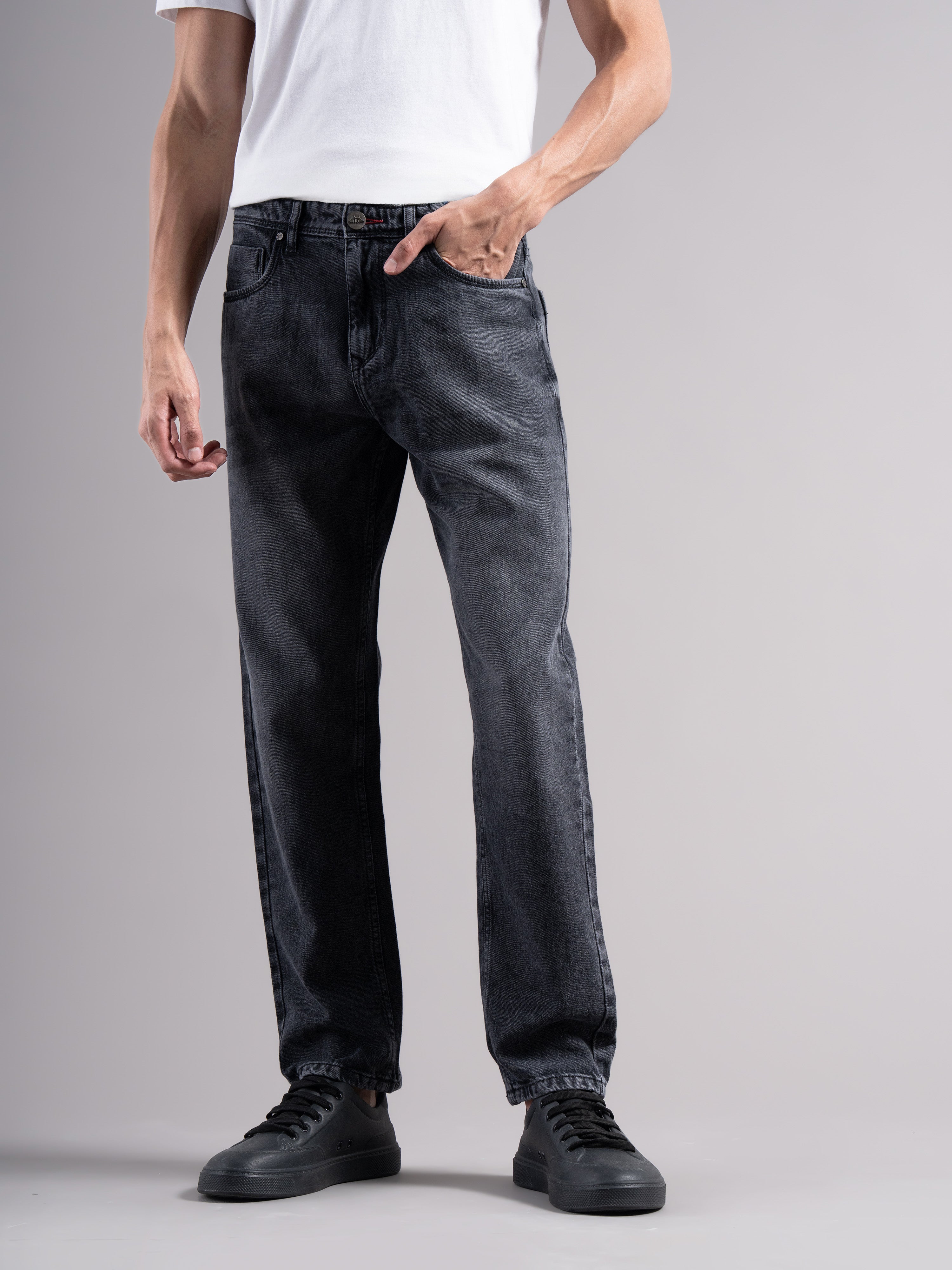 Men Smart Slim Fit Mid-Rise Light Fade Jeans