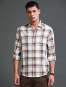 Men's Premium Oxford Checks Brown Shirt
