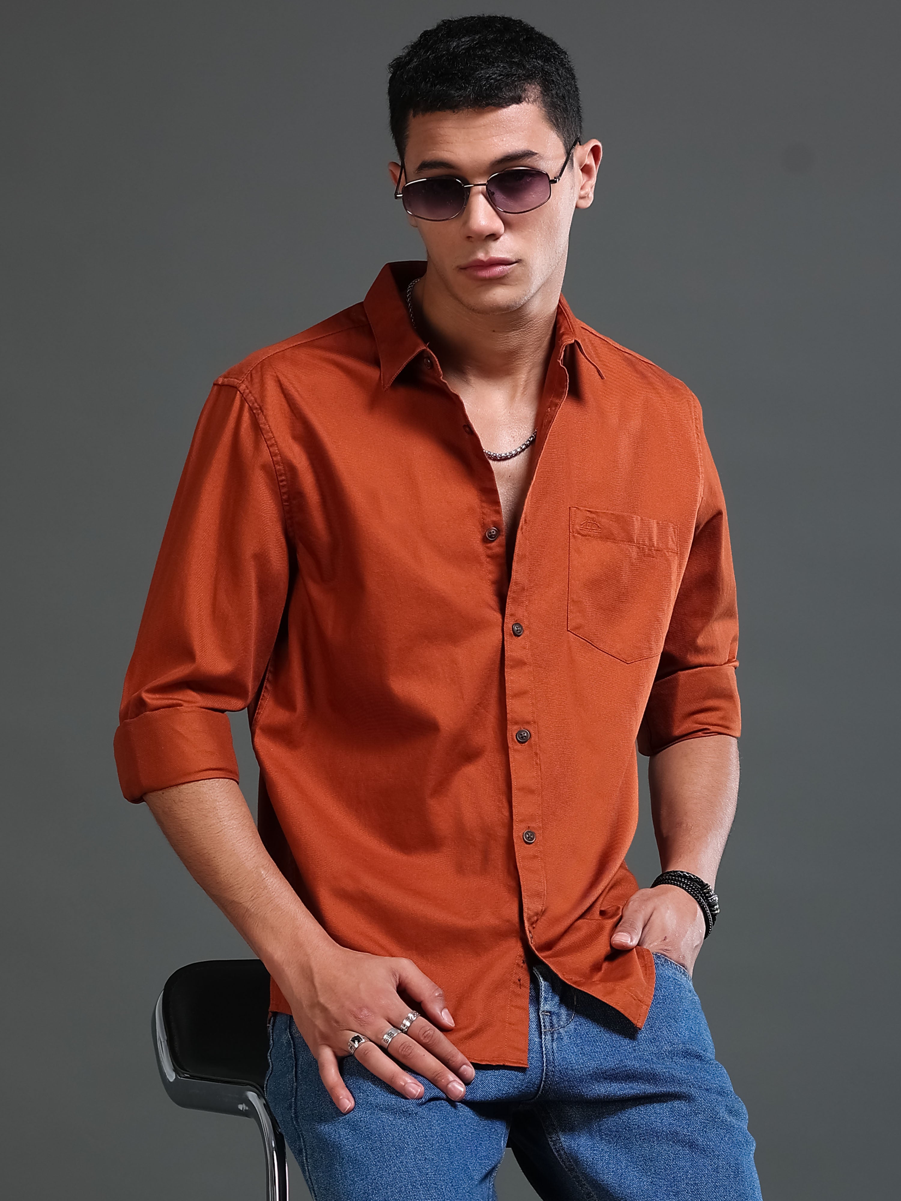 Men's Premium Twill Solid Shirt