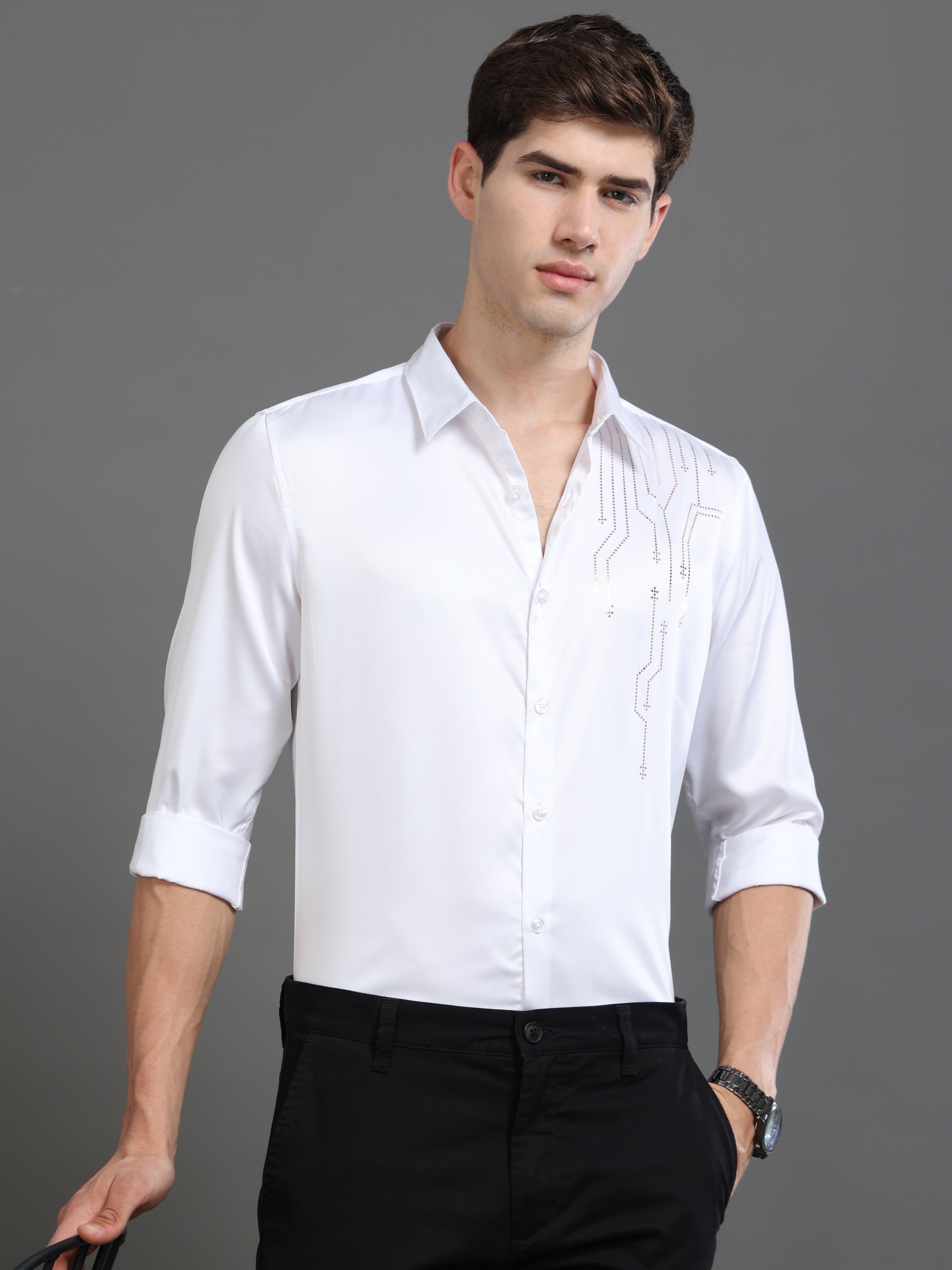 Men Smart Slim Fit Printed Party Shirt