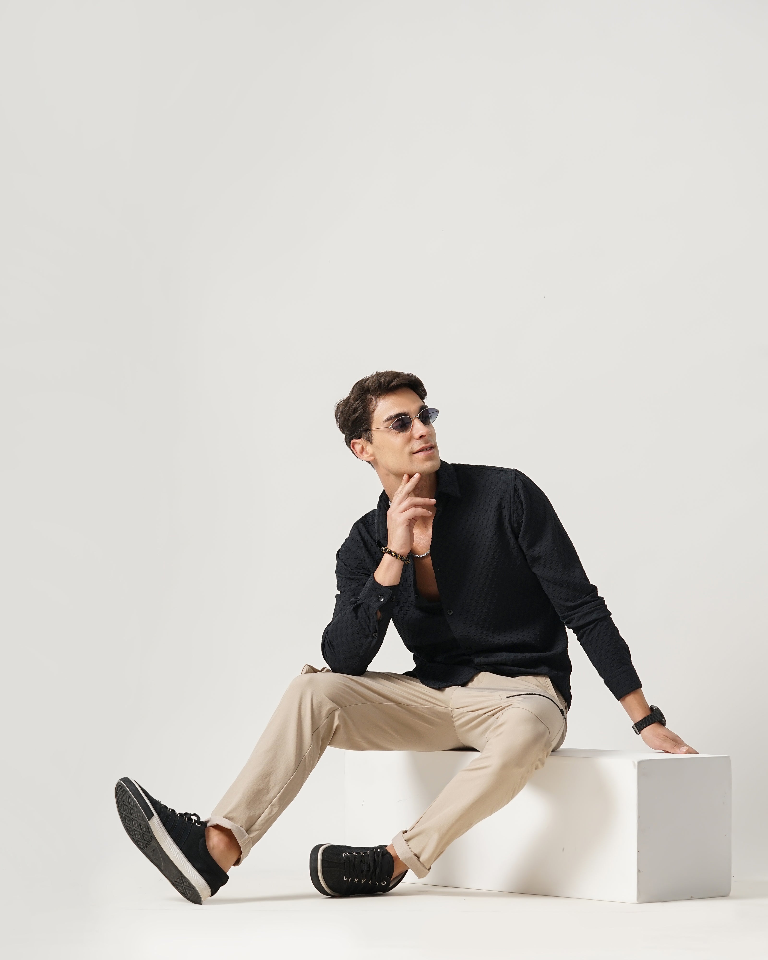 men's self design shirt