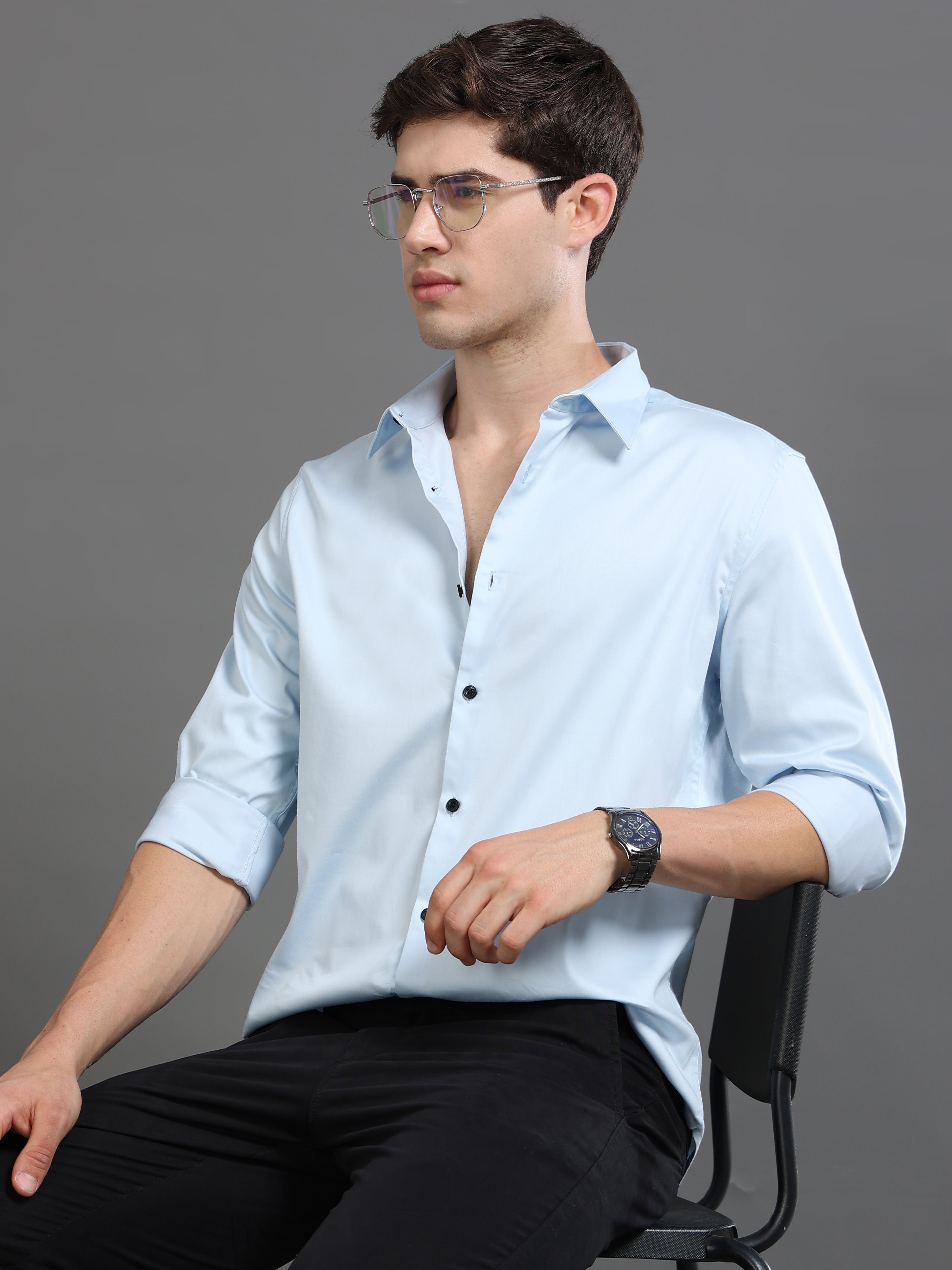 Men Satin Slim Fit Shirt