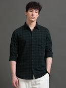 Men Smart Slim Fit Buffalo Checks Checked Casual Shirt