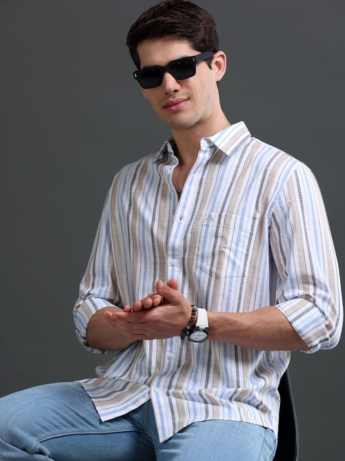 Men's Slim Fit Stripes Shirt