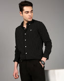 Comfort Slim Fit Vertical Striped Button-Down Collar Casual Shirt