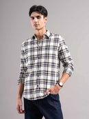 Men Smart Slim Fit Checked Casual Shirt