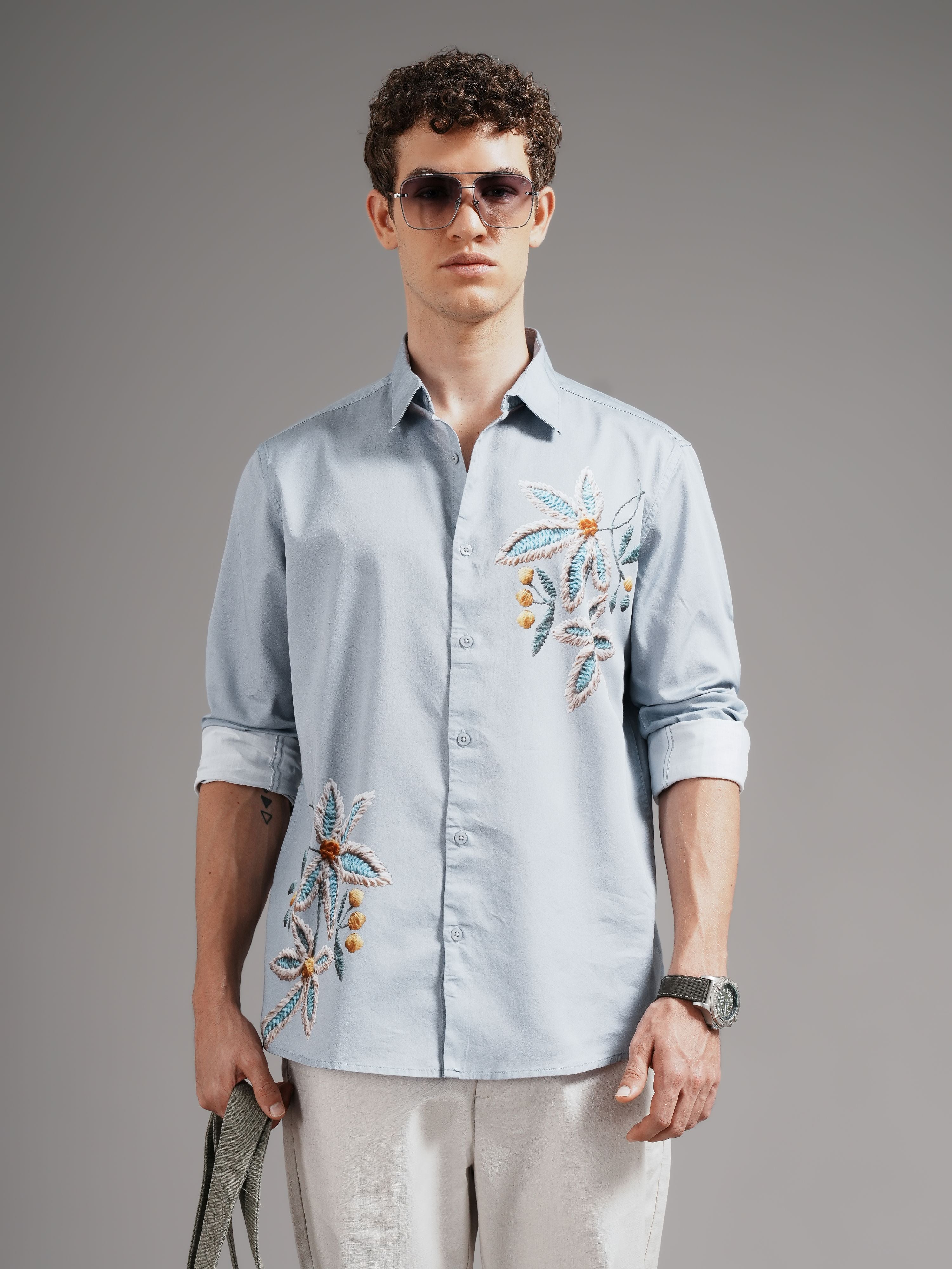 Men Smart Slim Fit Printed Casual Shirt