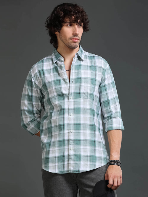 Men's Mellange Twill Checks Shirt