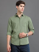 Men Smart Cotton Linen Slim Fit Shirt