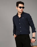 Comfort Slim Fit Vertical Striped Button-Down Collar Casual Shirt