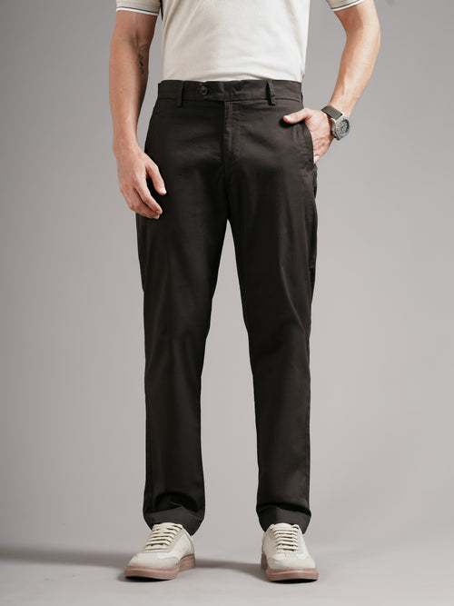 Men Tailored Low-Rise Chinos Trousers