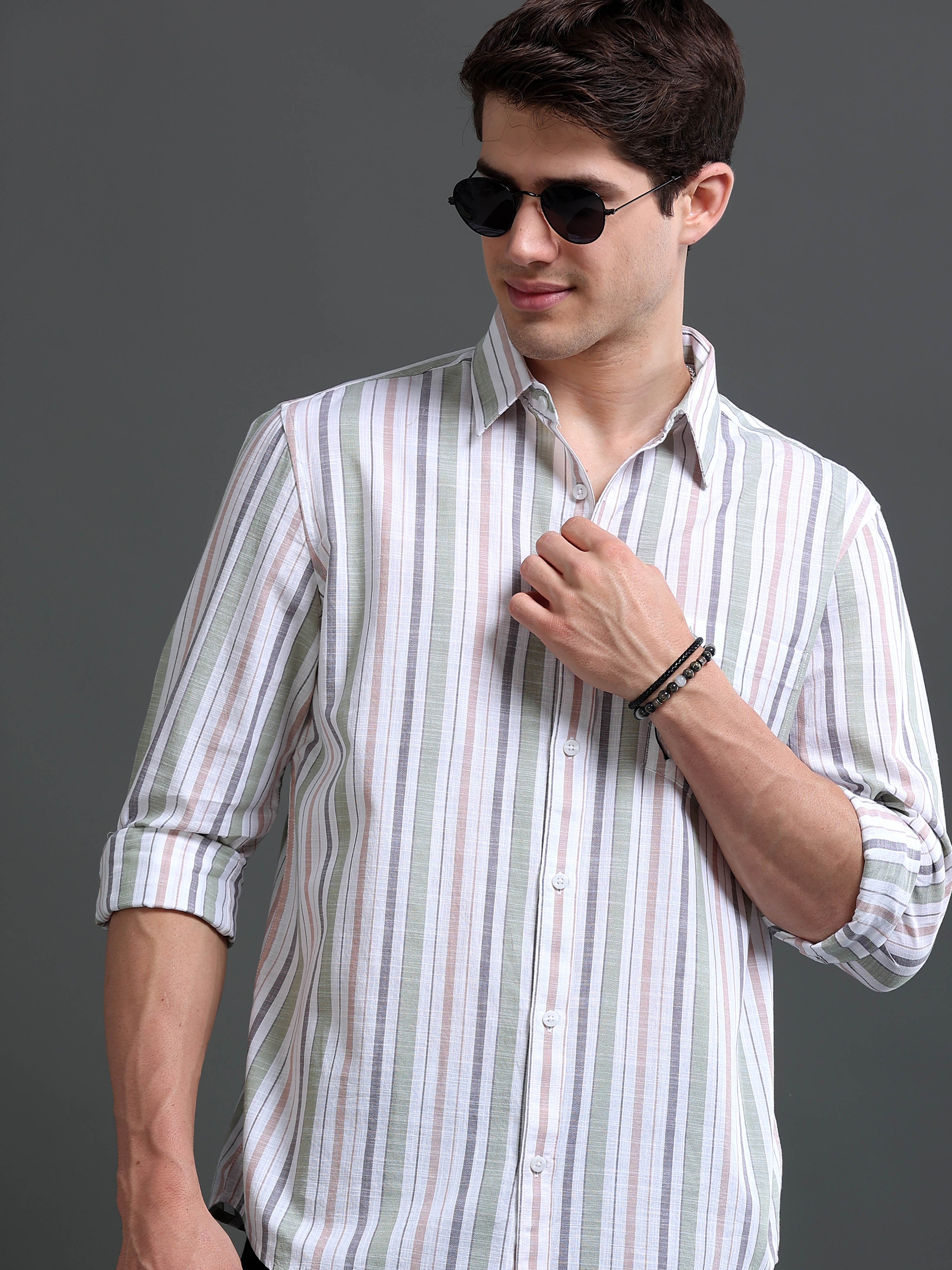 Men's Slim Fit Stripes Shirt