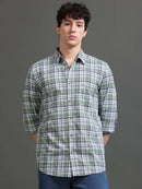 Men Smart Slim Fit Checked Casual Shirt