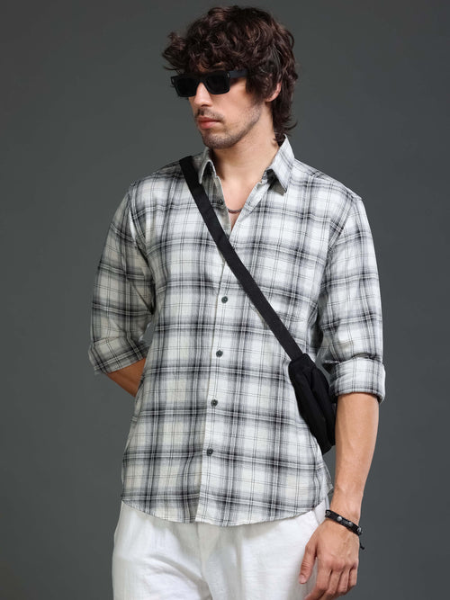 Men's Mellange Twill Checks Shirt