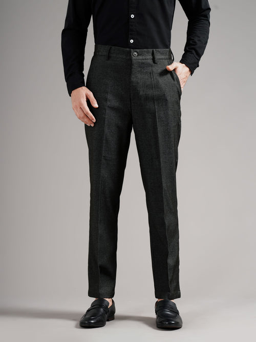 Men Tailored Straight Fit Low-Rise Trousers