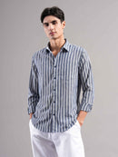 Men Smart Slim Fit Striped Casual Shirt
