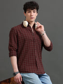 Men Smart Slim Fit Checked Casual Shirt