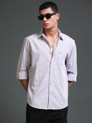Men's Oxford Stripes Taupe Shirt